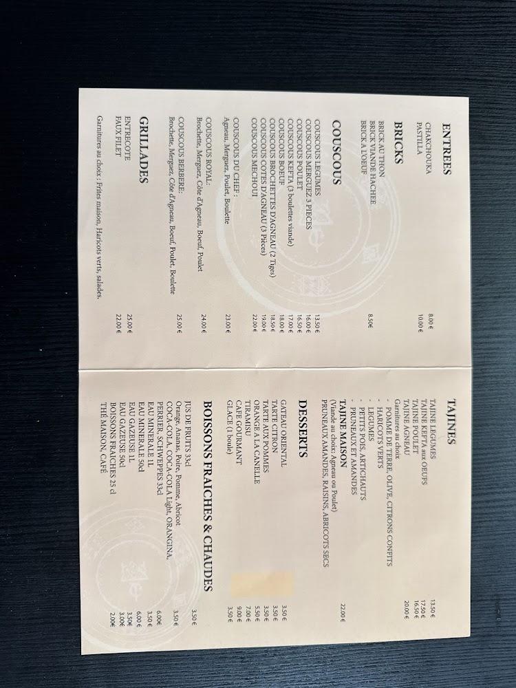 La Couscoussière - Menu Image 4